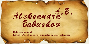 Aleksandra Babuškov vizit kartica